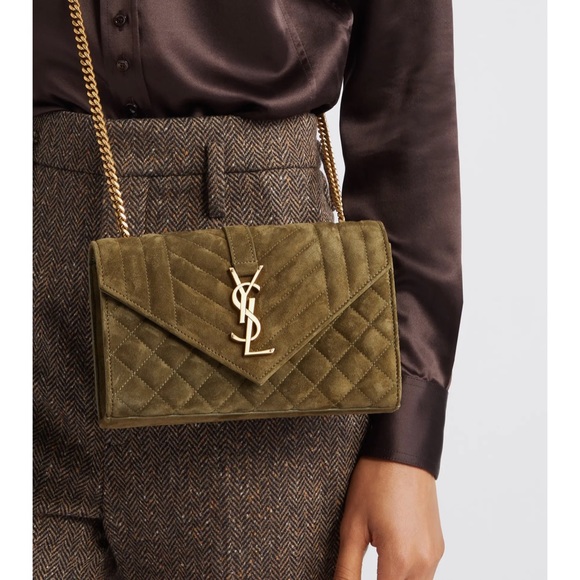 Yves Saint Laurent Bags Ysl Small Envelope Suede Crossbody Bag Nwt
